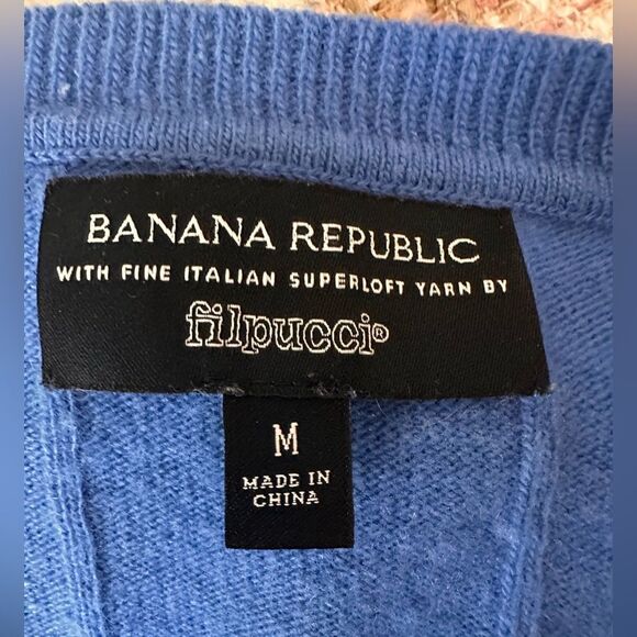 Banana Republic Sky Blue Merino Wool Top - Picture 2 of 6